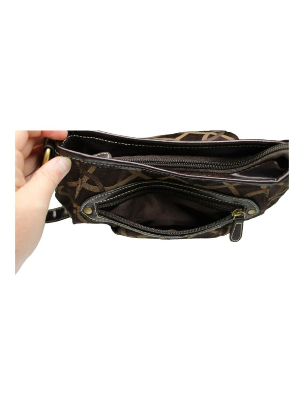 Merona Signature Brown Tan Shoulder Bag Handbag Purse - Picture 5 of 6